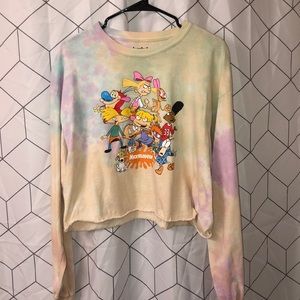 Tie dye long sleeve crop